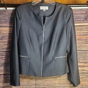 NEW CALVIN KLEIN fitted Jacket With Zipper Details